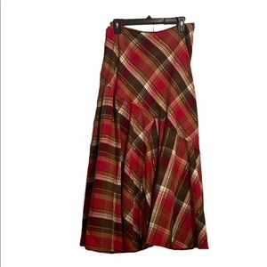 Mix Nouveau Plaid A-line Maxi Skirt Size M